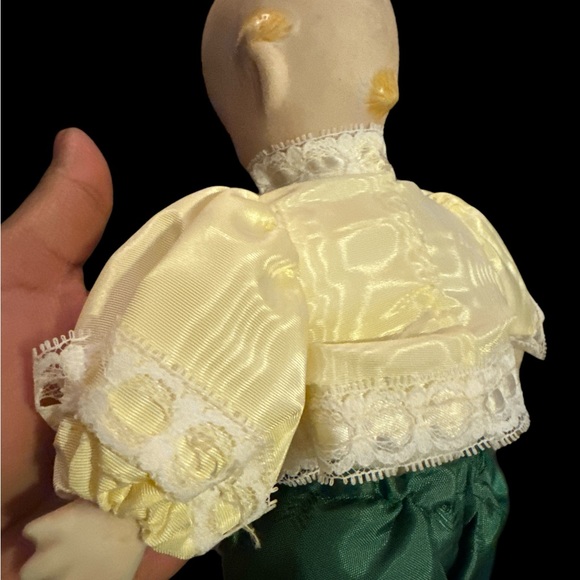 Vintage  Kewpie Look Doll Bisque Porcelain & Cloth  Boy Doll W/ Clothing 10.5” - Picture 6 of 8